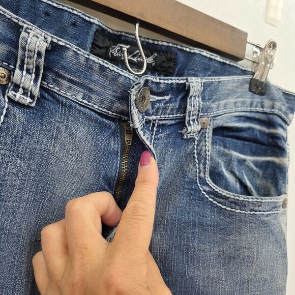 TrueLuck Mens 32x30 Straight Leg Jeans Blue Medium Wash Casual Denim Pants - Picture 6 of 14